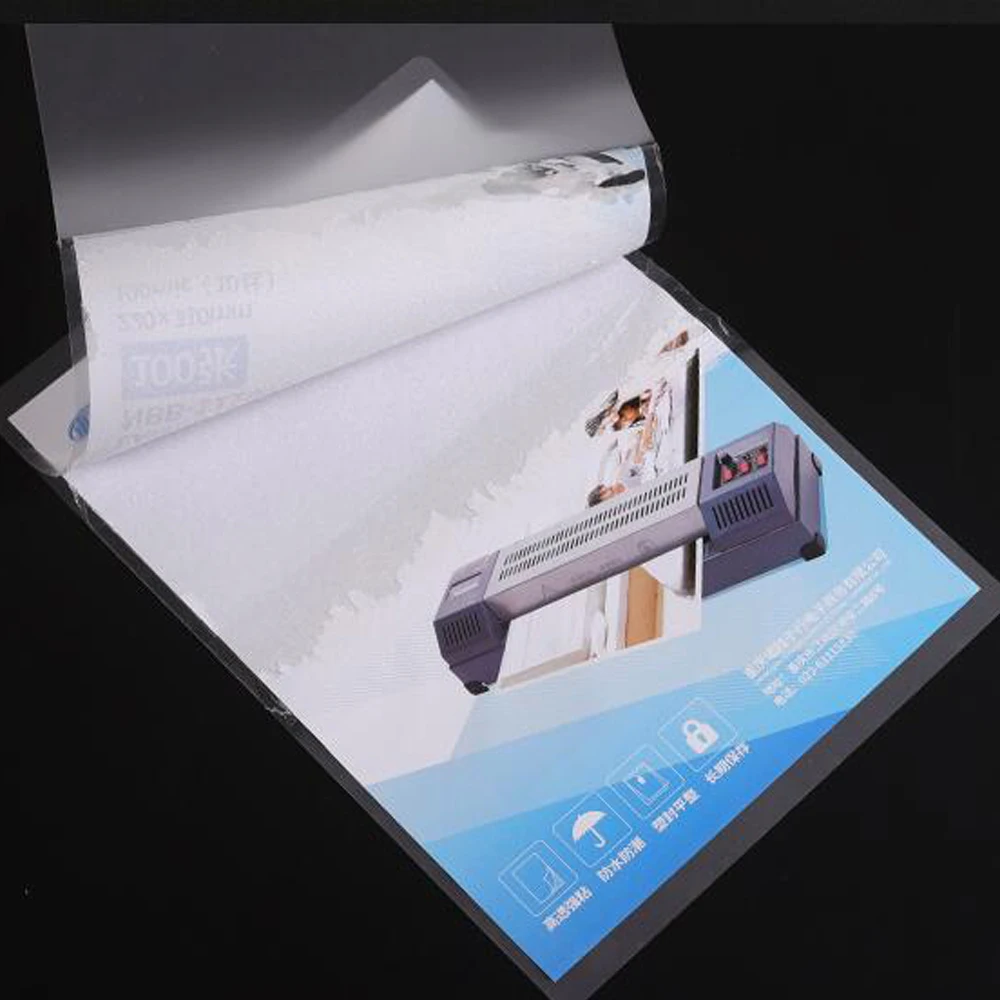 Lamination Film 100PCS/Lot 50 Mic A4 Thermal Laminating Film PET for Photo/Files/Card/Picture Lamination Roll Plastic Film