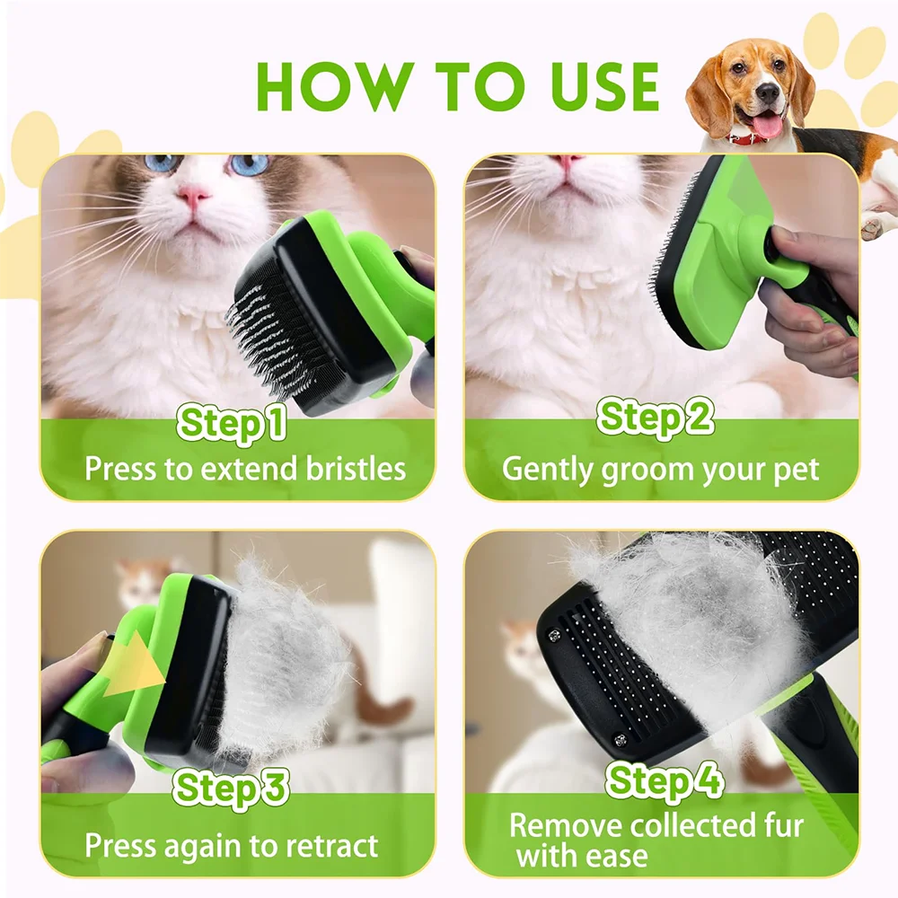 Pet Brush for Dogs Cats Dog Comb Pet Hair Removal Brush Cat Grooming Comb Dog Hair Remover Dog Accessories Dog Massage Combs 3