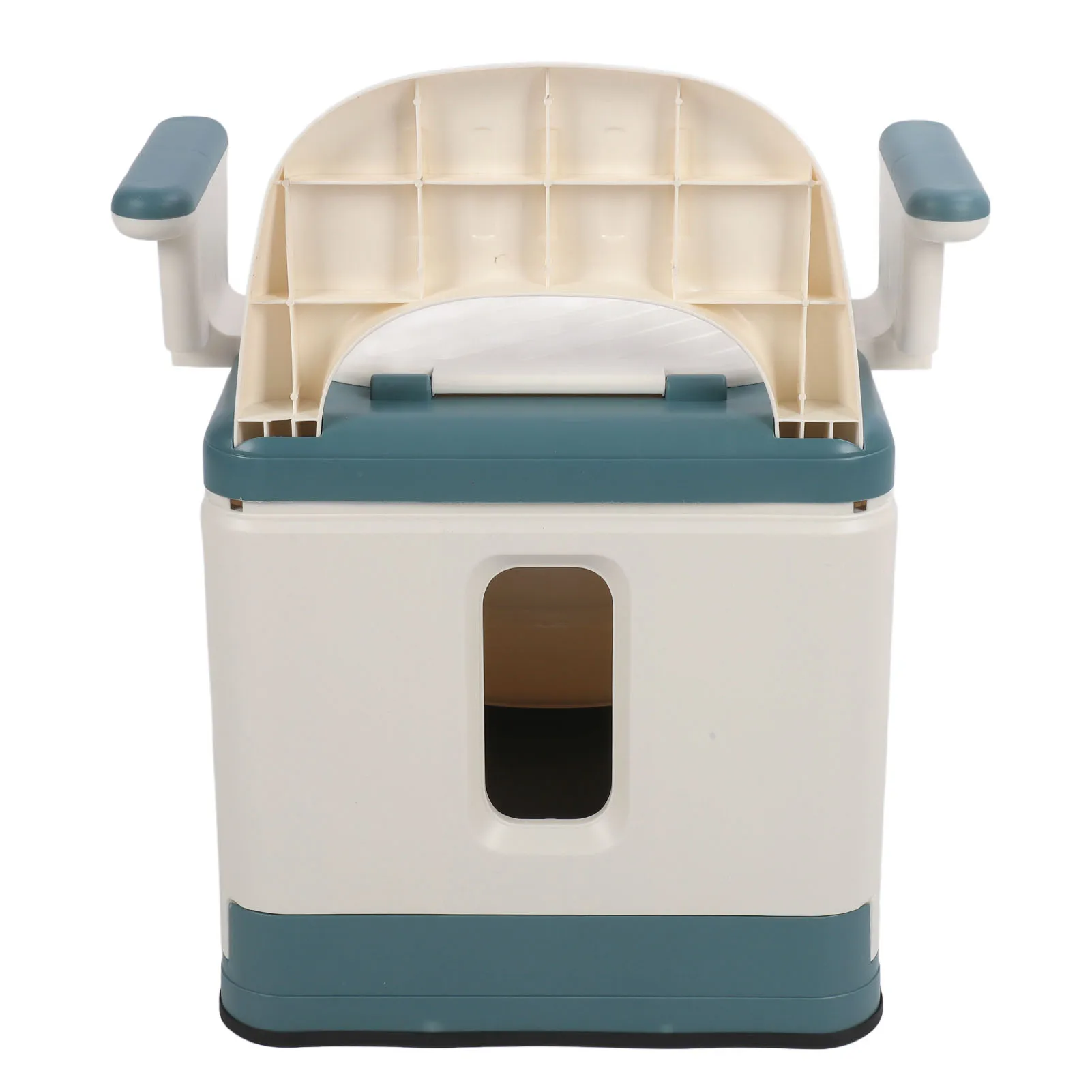 Adults Commode Chair Portable Toilet Odor Proof Foldable Bedside Commode Chair with Armrests for Home Bedroom Outdoor Activities 3