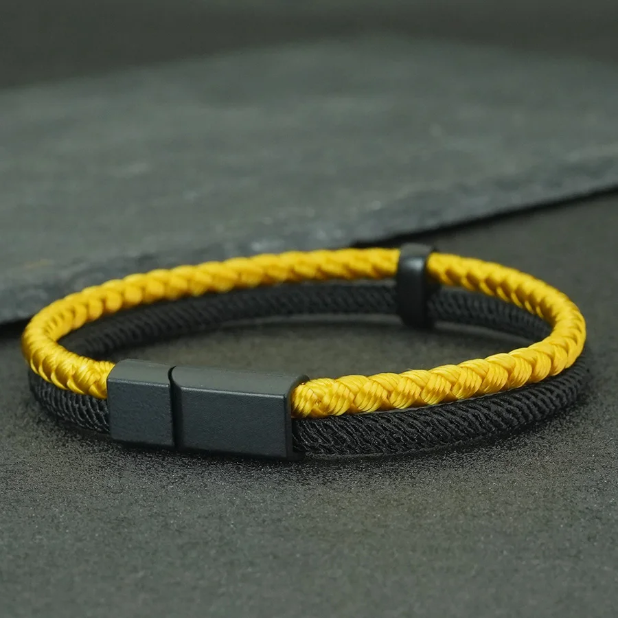Bicolor Keel String Wrap Bracelet For Men