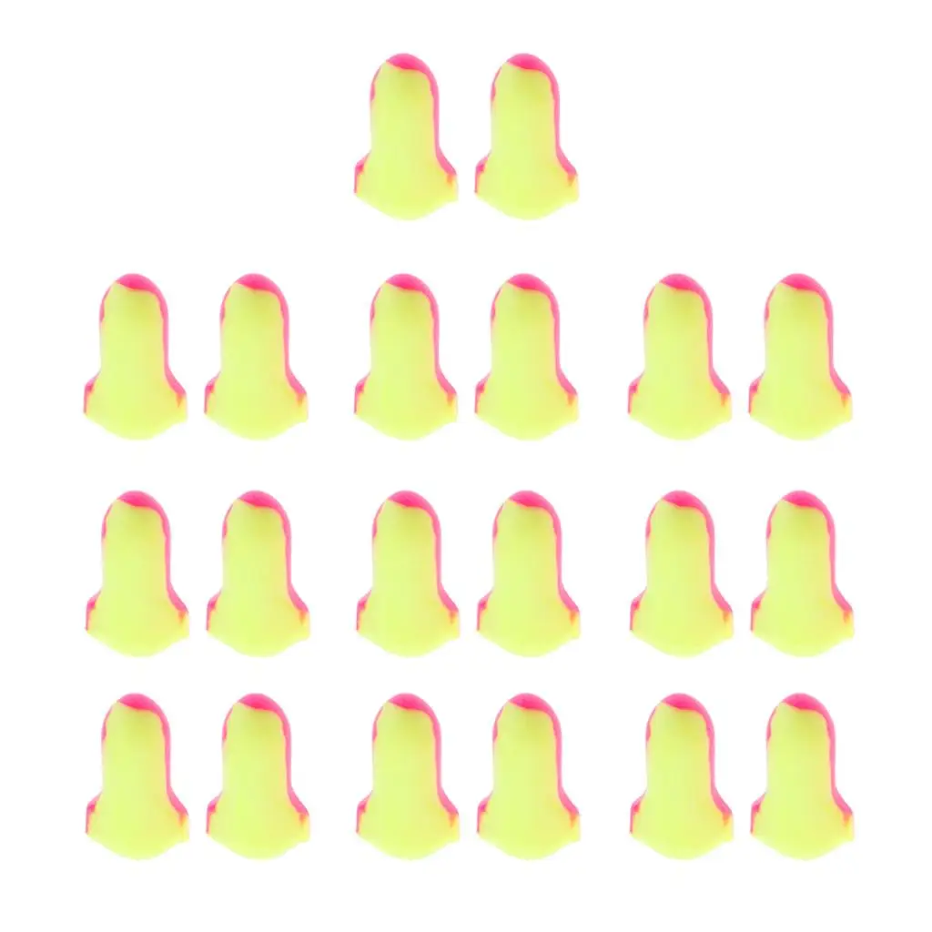 10 Pairs of Soft Foam Earplugs Conical Tapering Sleep Noise Yellow 2
