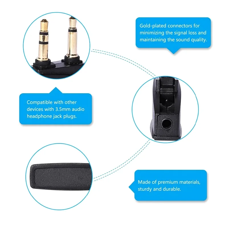 Premium Airplane Airline Flight Stereo 3.5mm Adapter