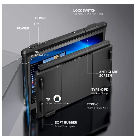 BESTLIFE  ޴ IPS USB-C HDMI ̹ ÷, Ʈ  ͽٴ FHD PS4 ȭ, 11.6 ġ, 13.3 ġ
