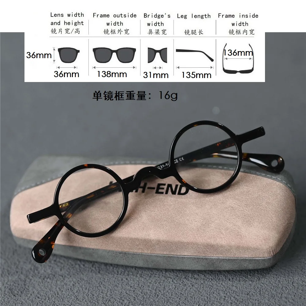 Cubojue Women's Full Rim Round Acetate Eyeglasses