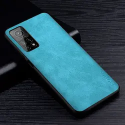 Premium PU Leather Scratch-Resistant Solid Color Phone Case for Mi 10T Lite (Light Blue)