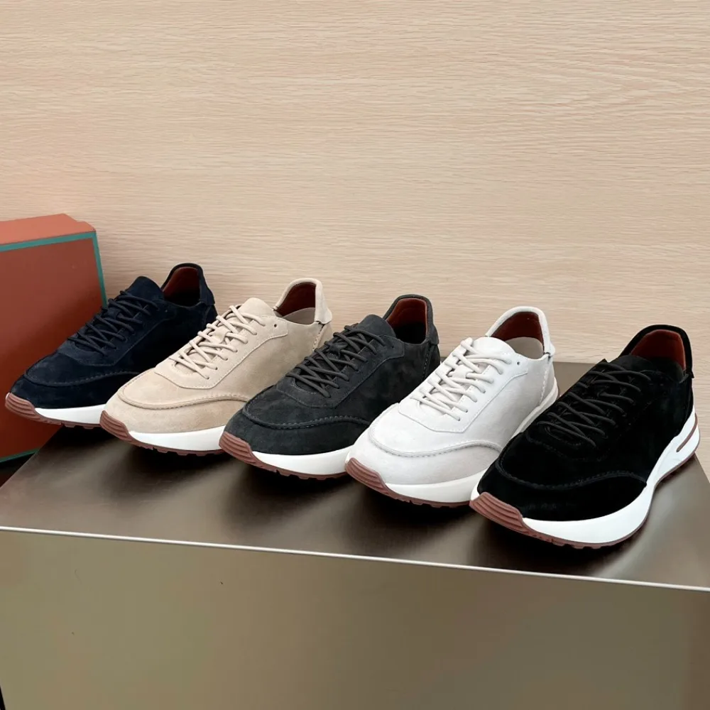 

Autumn First Layer Suede Cowhide Walking Sports Men's Jogging Shoes