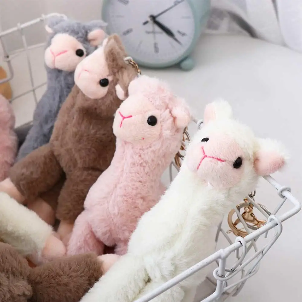 Kids Gift Plush Doll Pendant Key Trinket Bag Decoration Alpaca Keychain Sheep Key Ring Animal Keyring Stuffed Toy Keychain