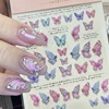 1PC Flash Butterfly Flowers 3D Nail Stickers Self-Adhesive Slider Nail Art Flowers  Decorations Decals Manicure Accessorie 1
