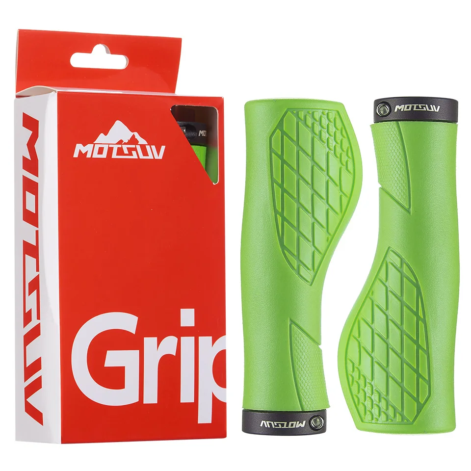 Premium Non-Slip Rubber Mountain Bike Handlebar Grips - Soft, Comfortable, Lockable Design (2-Pack)