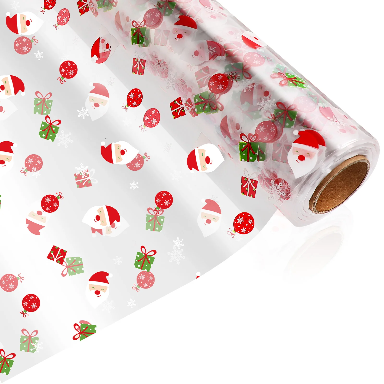 STOBOK 3 Mil Christmas Cellophane Wrapping Paper Santa Clause Words