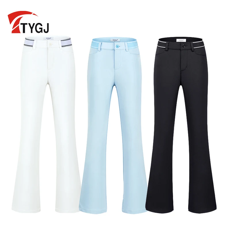 TTYGJ Women Sports Golf Flared Pants Slim Elastic Golf Trousers for Ladies Fast Dry Full Length Sweatpants Female Golfing Wear