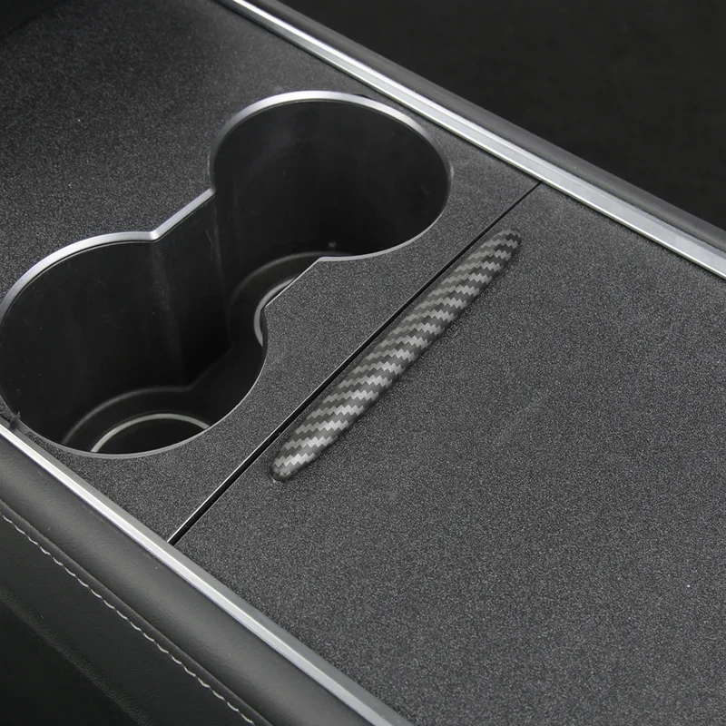 For Tesla Model 3 Y Center Console Strip Central Control Storage Box Push Handle Cover Protect Decorative Car Decor 2021-2023