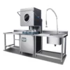 Big Freestanding Sanitizing Semi Automatic Uncovered Hood Type Commercial Washing Dish Dishwasher Machine For Restaurant 1