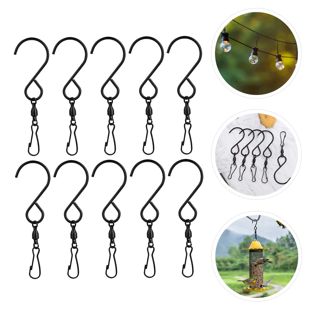

10 Pcs String Light Hook Hanging Hooks Swivel Clip for Wind Chimes Hanger Metal