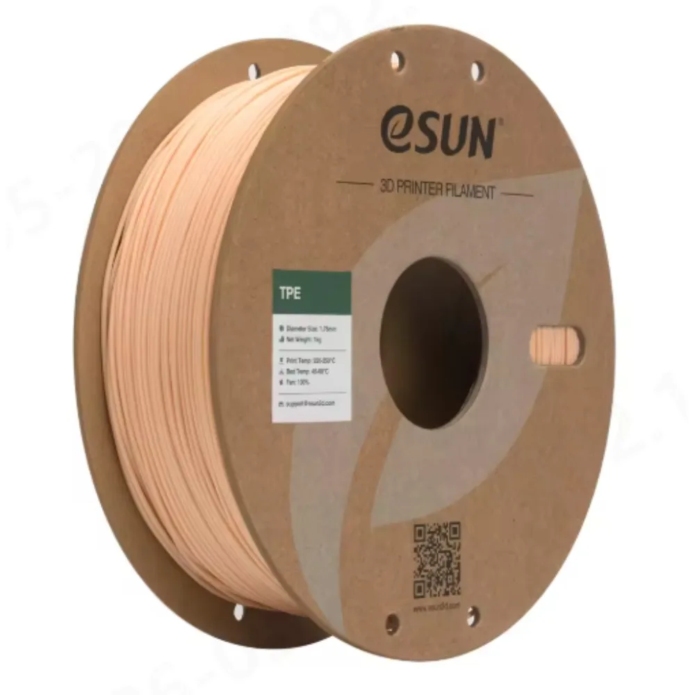 eSUN 83A 유연한 TPE 필라멘트 1.75mm ±0.05mm 고정밀 1KG FDM 프린터용 탄성 소프트 3D 프린팅 재료
