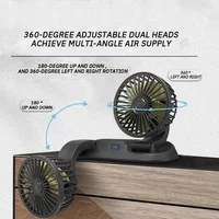 Ventilateur de voiture multi-tension |   Refroidisseur USB à double tête |   2 vitesses réglables |   Ventilation automatique de l'air |   Compatible 5V/12V/24V 5