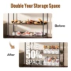 12 Pack Shoe Slots Organizer, Adjustable Shoe Rack Stacker Storage Space Saver, Double Deck Shoe Rack Holder for Closet 5
