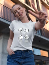 

Disney Dalmatians Kawaii Harajuku T Shirt Womens Clothing Jumper 2022 New Crewneck Tshirt Short Sleeve Ropa Tumblr Mujer Urban