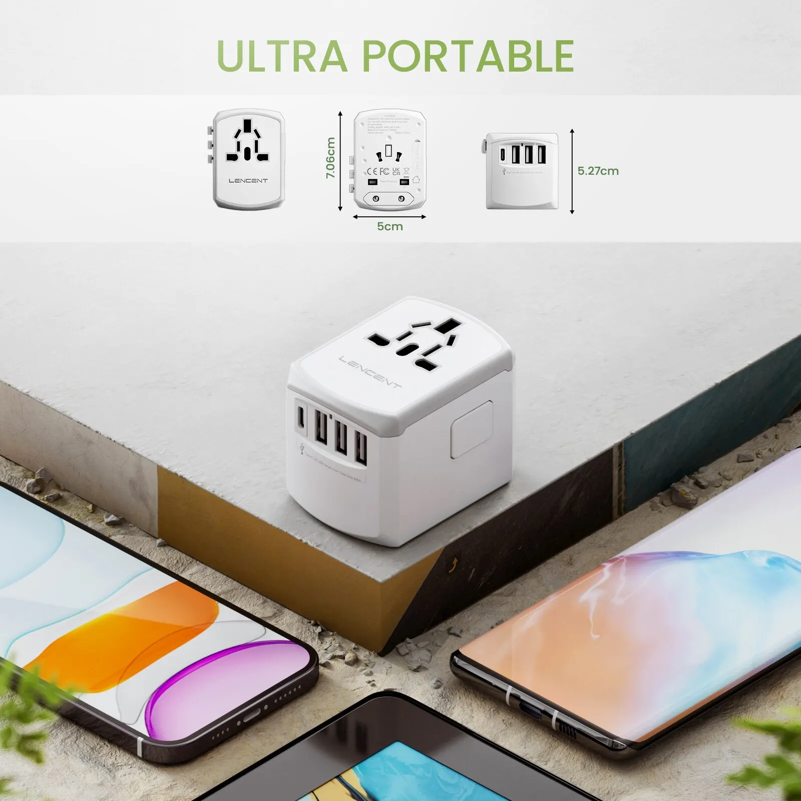 Universal Travel Adapter 3 USB Port 1 Type C Wall Charger All-in-one Travel Charger for US EU UK AUS power adapter