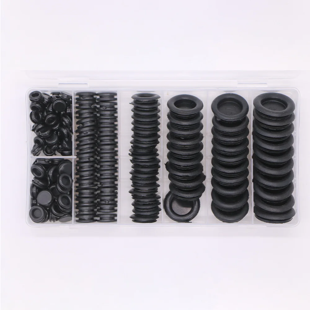 Description Picture 3 of item170pcs/1Set Waterproof Protect Wire Tool 7 Sizes Sealing Rubber Cables Grommet Kit Electrical Plugs Conductor Gasket Ring