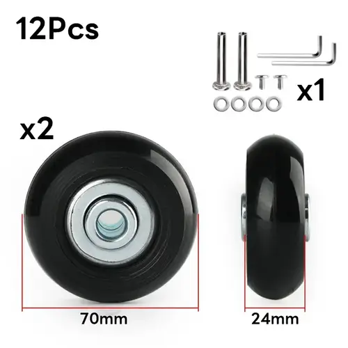 Silent Suitcase Wheels Rubber Trolley Luggage Casters High-Quality Durable Travel Bag Wheel Repair Accessories for Quiet Rolling - Image 7