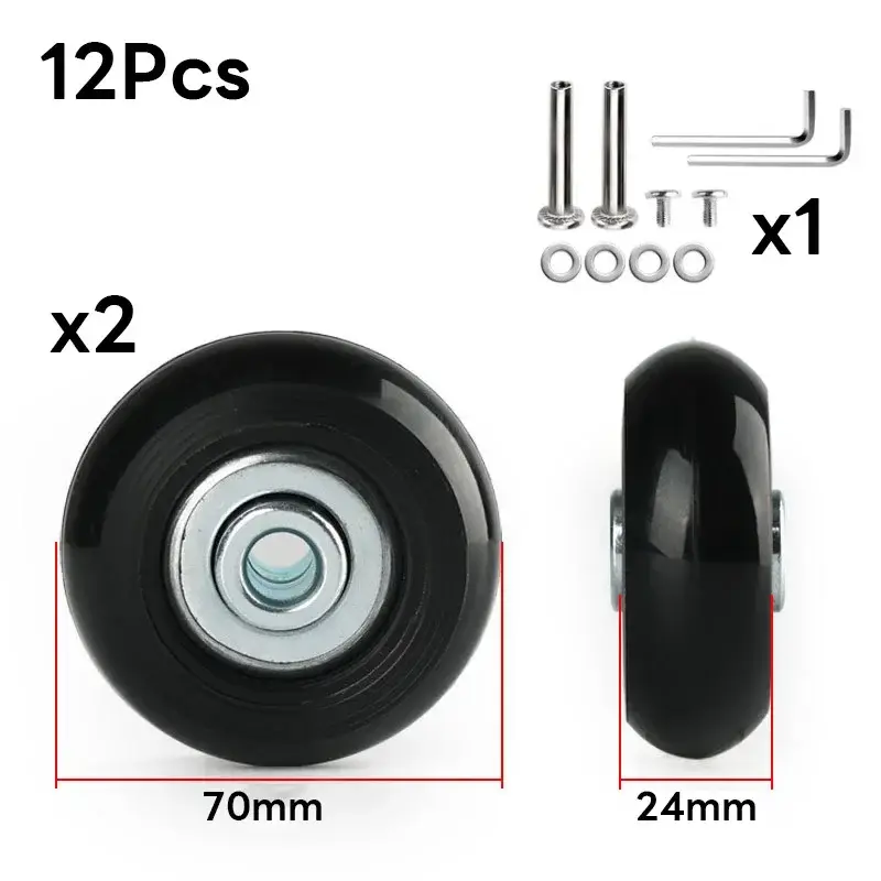 Silent Suitcase Wheels Rubber Trolley Luggage Casters High-Quality Durable Travel Bag Wheel Repair Accessories for Quiet Rolling - Image 7