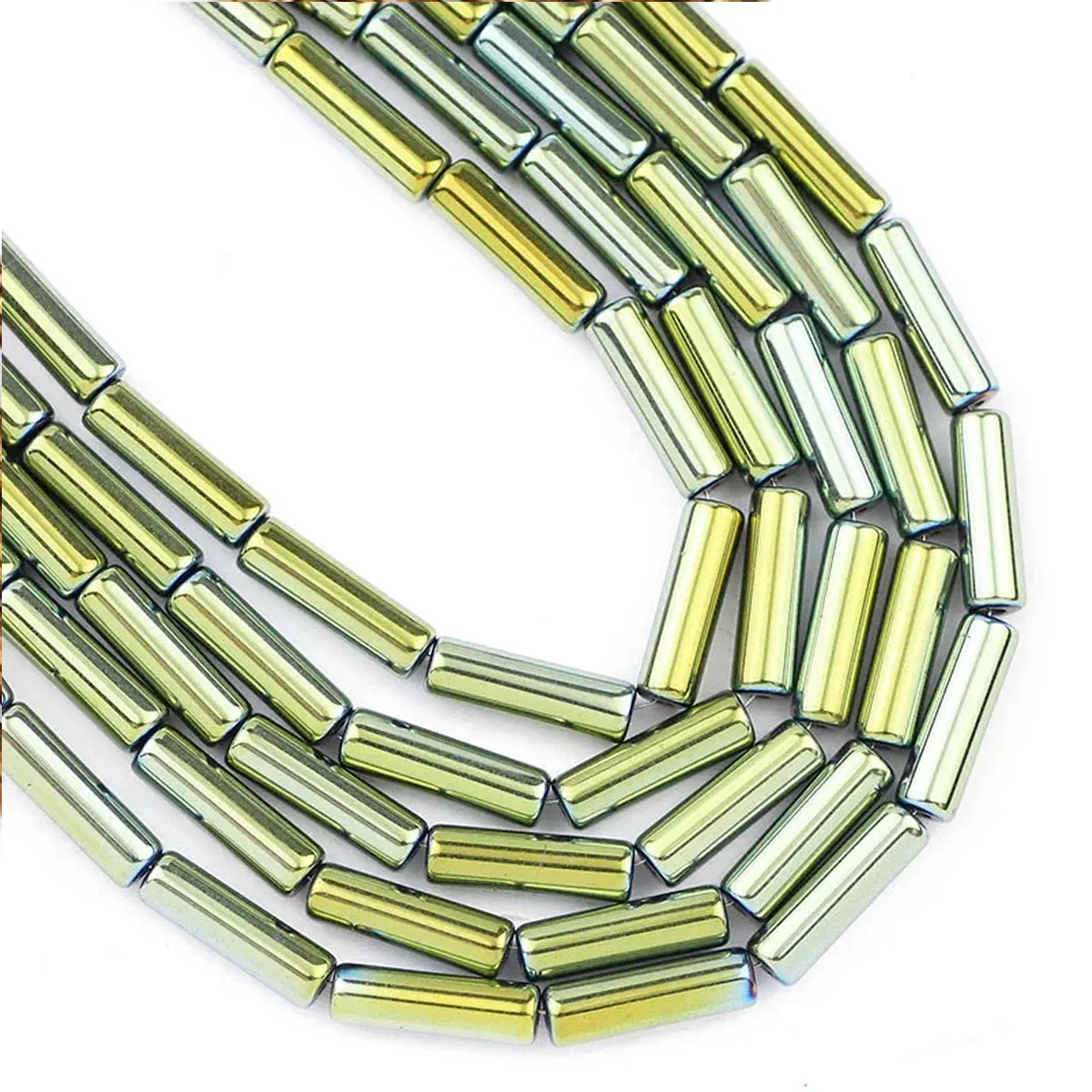 Rose Gold Plated Lava Stone Cylinder Beads