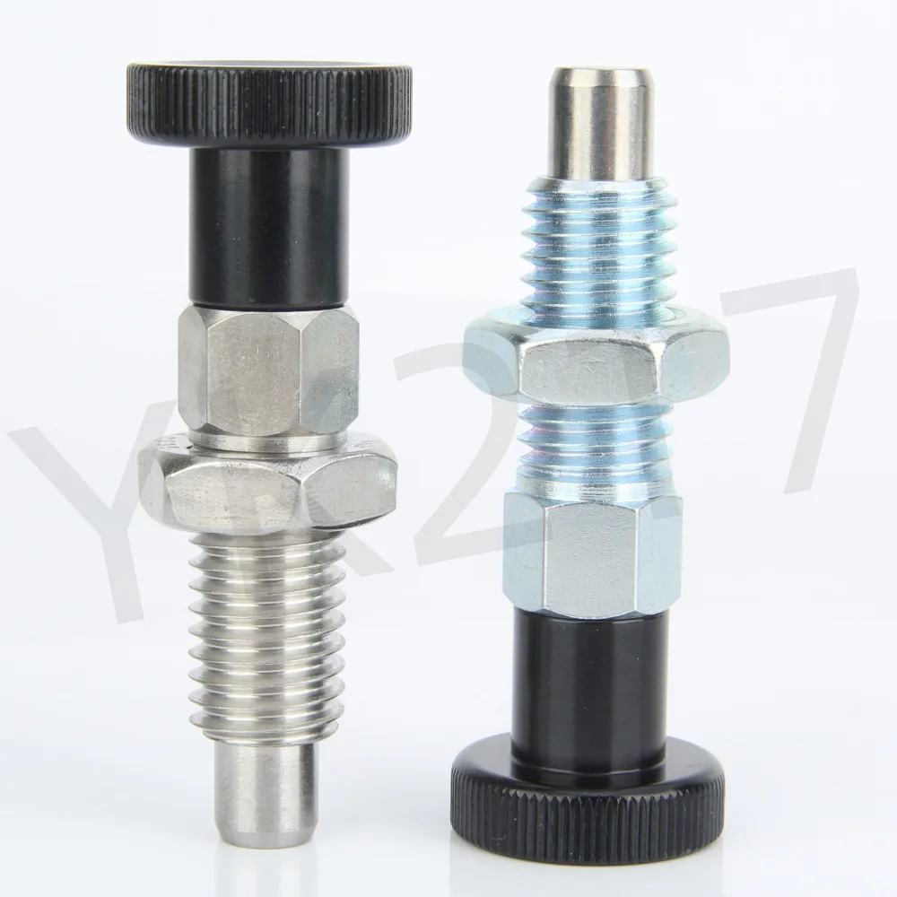 YK217 Stainless Steel Quick Release Locating Pin Hand Retractable Spring Index Bolts Indexing Plungers With Nuts cylindrical locating dowel pin stainless steel ball lock pins stainless steel knurled plungers