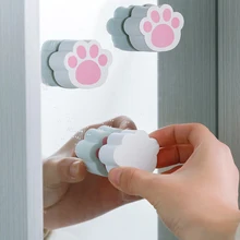 Desenhos animados criativo molhado e seco gato garra esponja espelho limpar torneira do banheiro espelho de limpeza escova de vidro scratch vidro artefato