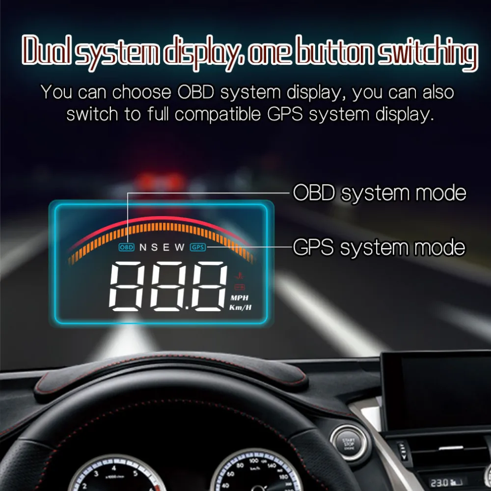 HD M11 OBD2 GPS  ý ڵ HUD, ڵ  ӵ 溸,  ÷, ӵ   , Km/H MPH