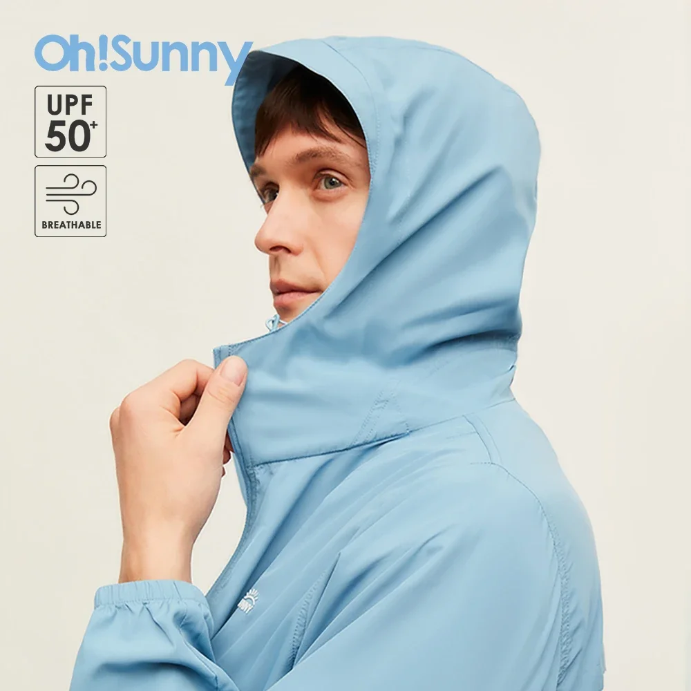 OhSunny Summer Men Skin Coat Anti-UV Sun Protection UPF1000+ Hooded Breathable Long Sleeve Clothing for Outdoor Sports Cycling ohsunny women face cover sun protection scarf golf neck shoulder flap breathable anti uv upf1000 balaclava for outdoor cycling