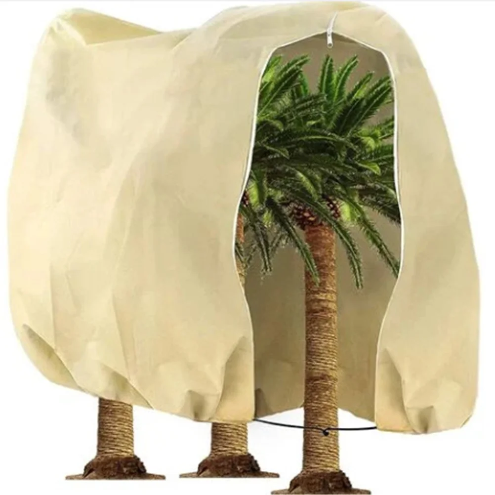 

Plant Frost Protector Non-woven Fabric Drawstring Plants Cover Thick Plant Frost Protection Cover