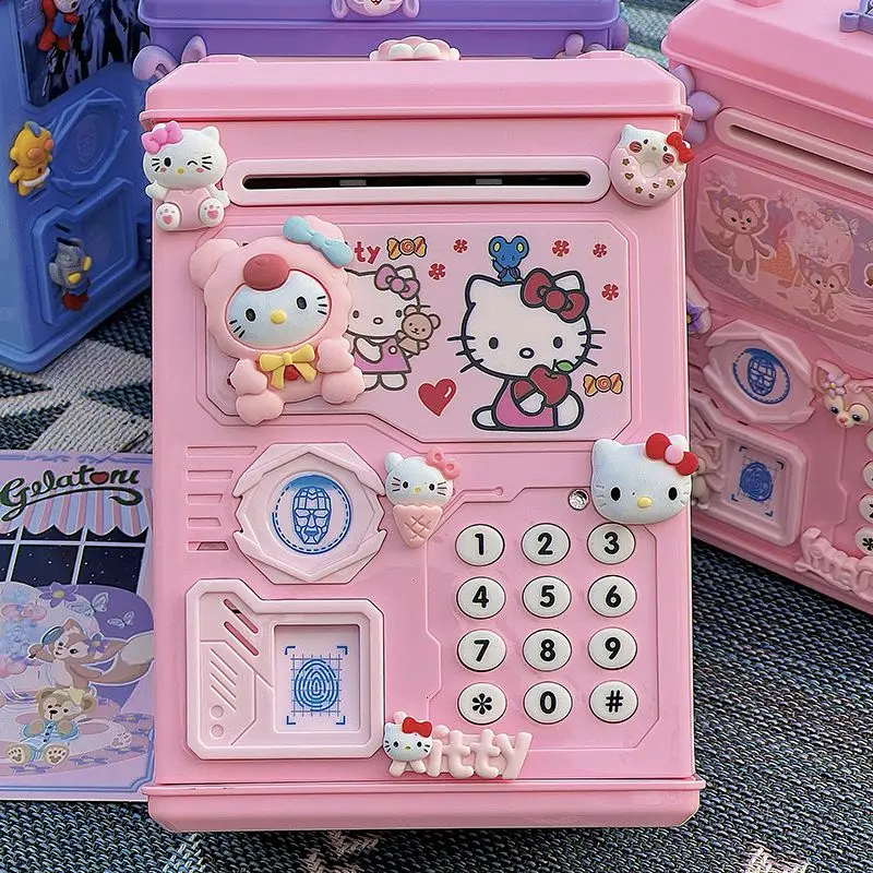 

Sanrio Hello Kitty Kawaii Piggy Bank Cute Cartoon Portable Combination Box Children Piggy Bank Birthday Gift Toys for Girls