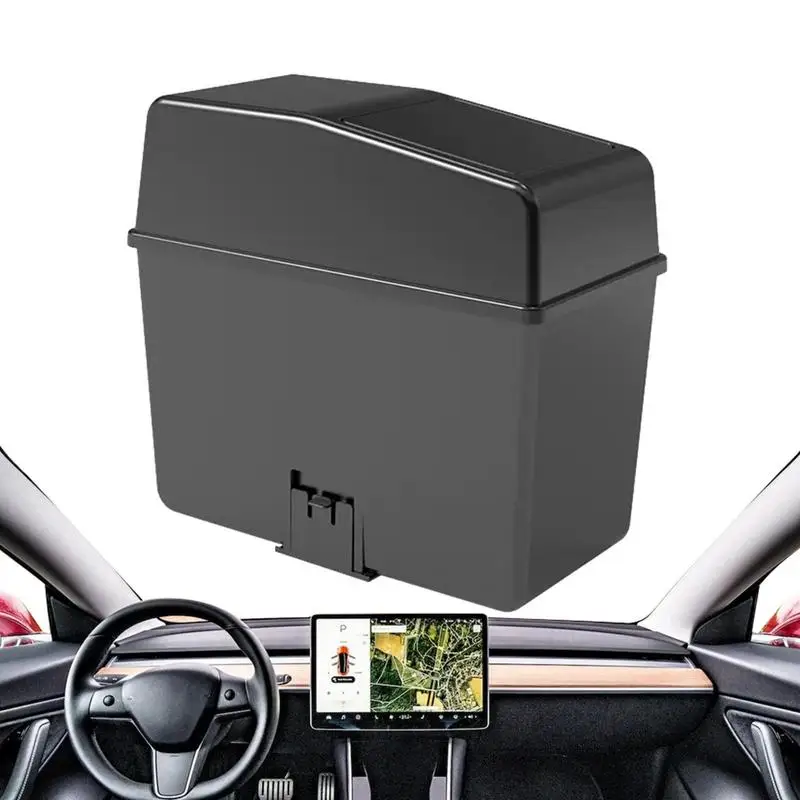 Car Trash Can Dustbin Garbage Container Black Square Pressing Type Auto Interior Accessories garbage storage bin