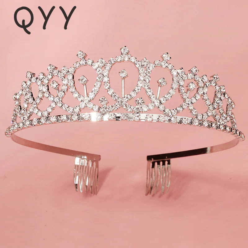 

QYY Wedding Crown Bridal Rhinestone Tiaras and Crowns for Women Accessories Party Hair Jewelry Bride Headpiece Headwear Gift