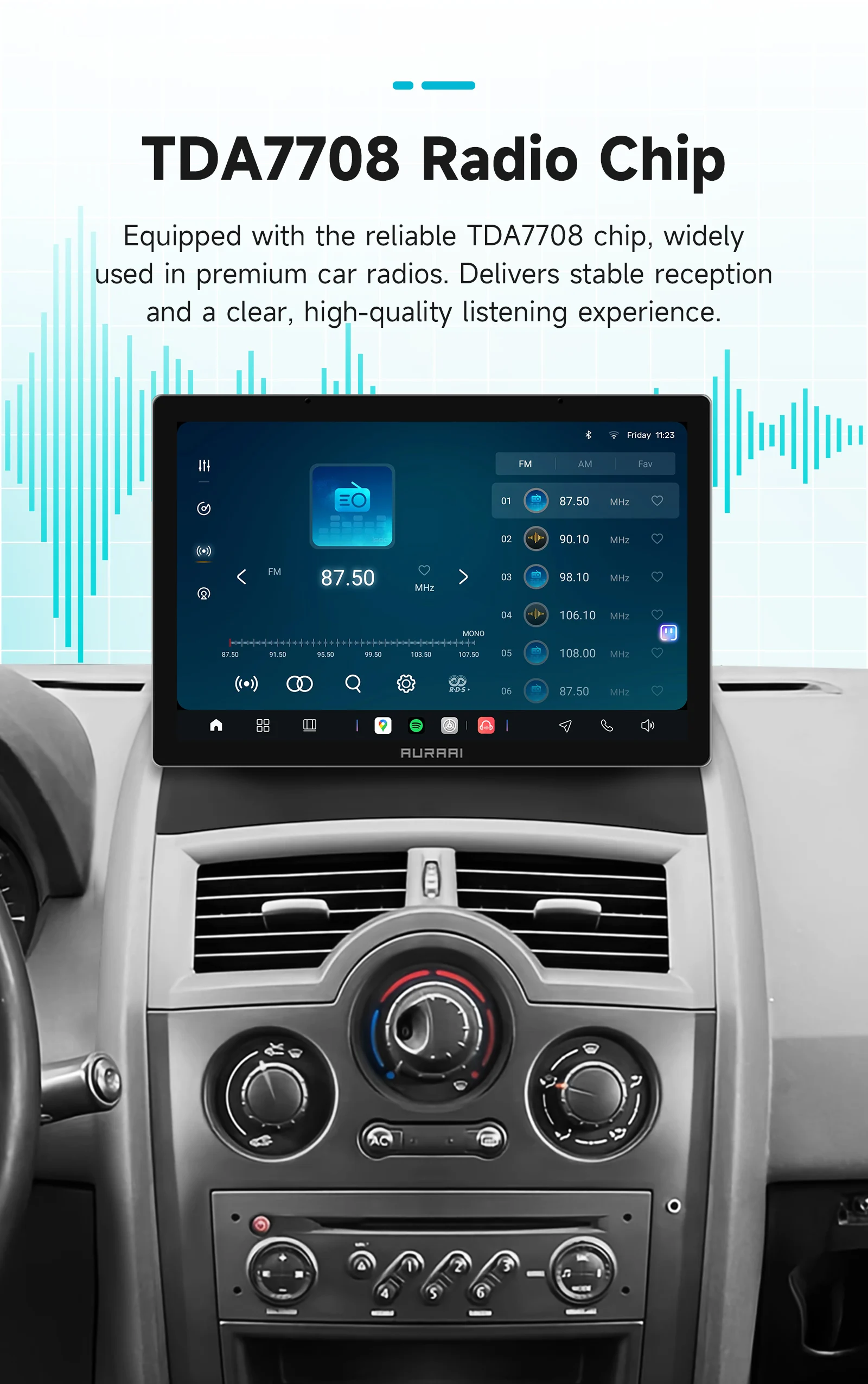 AURAAI 9 "13,1 Zoll Bluetooth Auto Radios Für Renault Megane 2 2002-2009 7870 Carplay Android Auto multimedia-Player 2K Bildschirm GPS – Detail 21