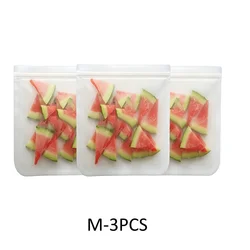 Reusable Leakproof Silicone Food Storage and Lunch Bags (M - 3PCS)
