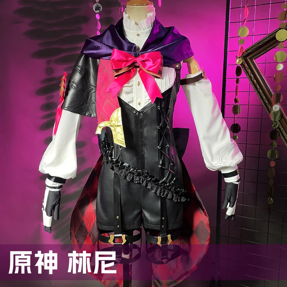 

Hot Anime Game Genshin Impact Lyney Cosplay Costume Suit Lovely Gorgeous Uniform Halloween Party Role Play Clothing