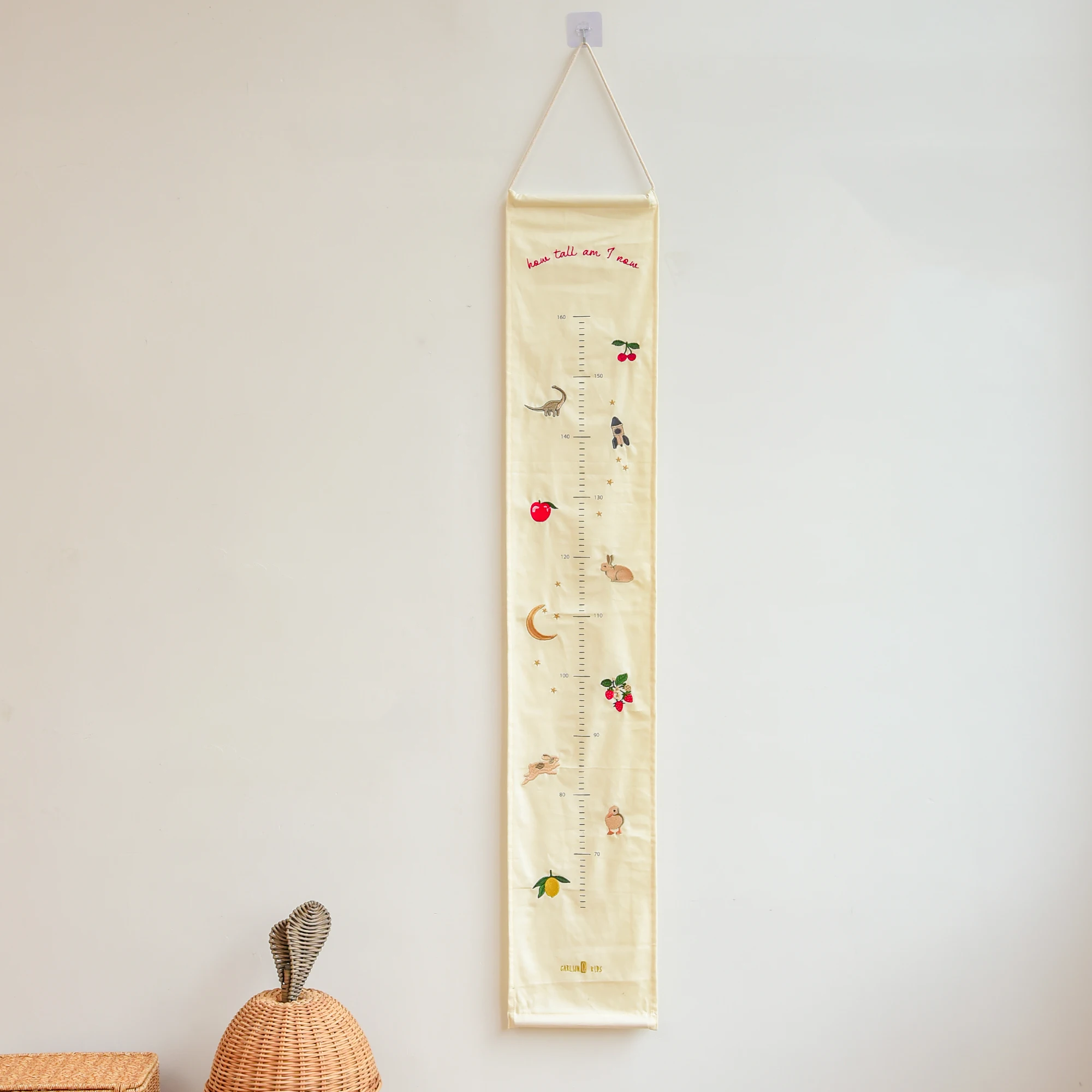Children's height measure hanging fabric embroidery creative illustration children's height measure hanging picture height measu