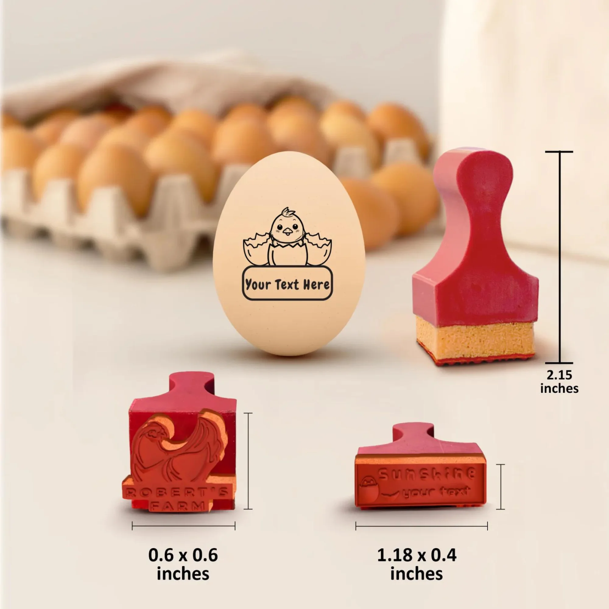 Self Inking Stamps Egg Stamp For Seal Farm DIY Free Customization Mini Egg Stamper Personalized Clear Labels With Optional Design
