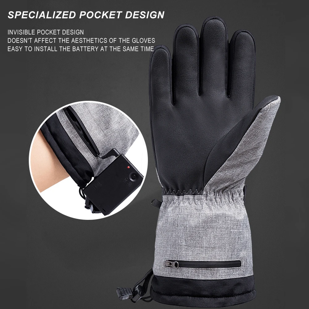 Electric Heated Gloves Thermal Hand Warmer 5000mAh Rechargeable Battery  Waterproof Heat Gloves Winter Outdoor Skiing Warm Gloves - AliExpress