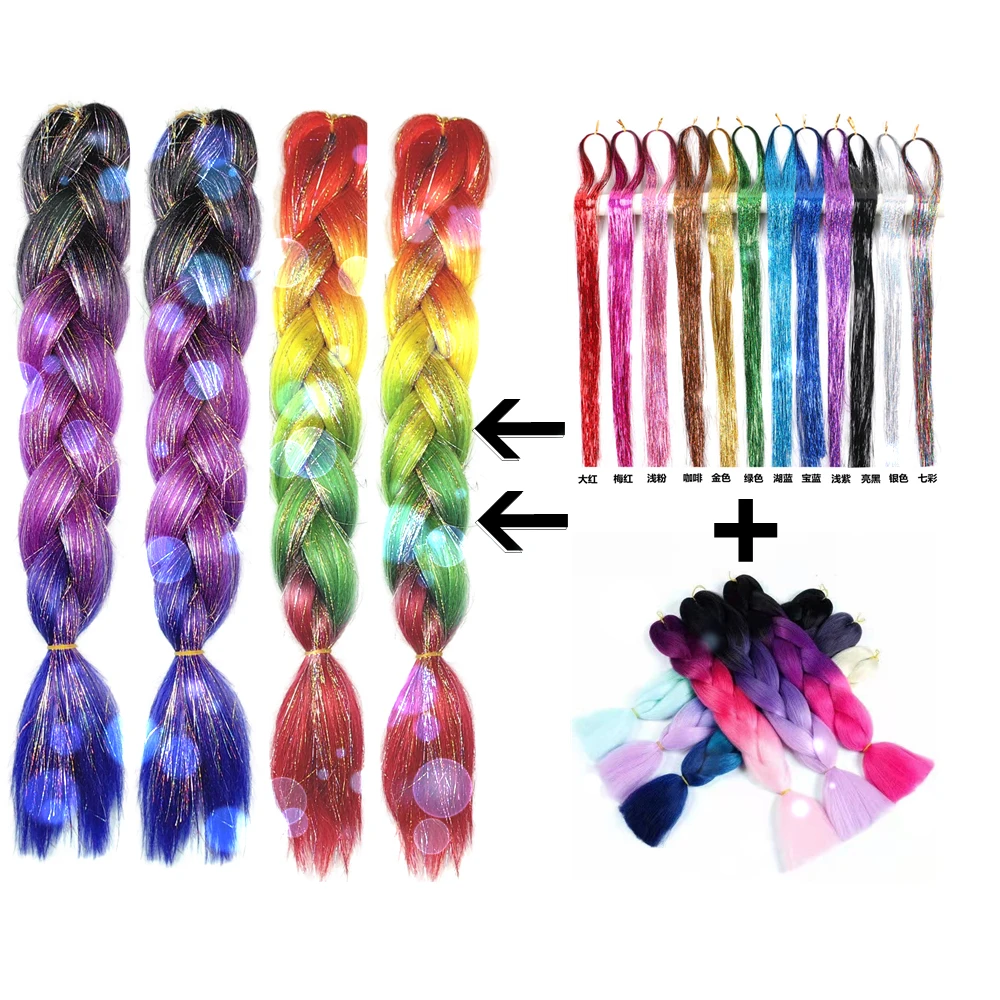 Black star Jumbo Braiding Hair Extensions 24 Inch High Temperature Synthetic Fiber Hair raids Hair Twist Braiding Hair for Women 2