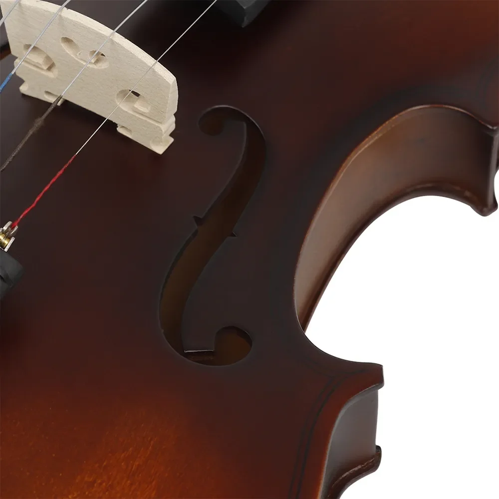 4/4 Retro Matte Finish Solid Wood Natural Acoustic Violin with Optional String Instrument Set - Original Design