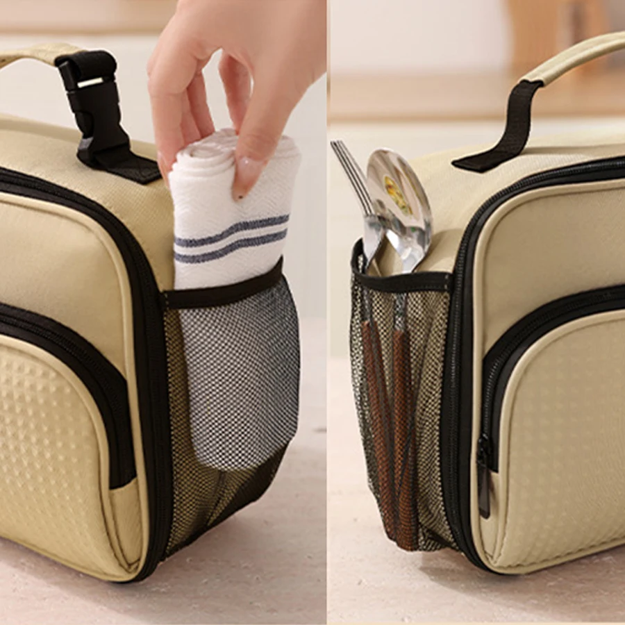 Insulated Bento Lunch Handbag with Aluminum Foil Lining