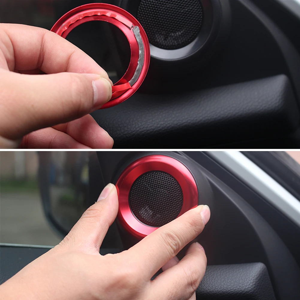 2 pz/set sostuzione AC clima Control Ring manopola Trim Cover per Honda Civic 2016 - 2019 Red aluminium Car Decor accessori per auto  34