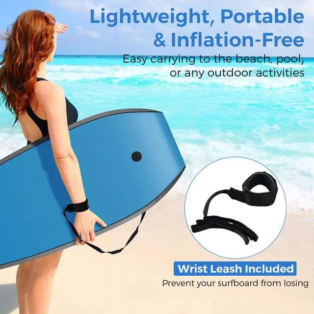 Lightweight Body Board Boogie Board with EPS Core XPE Deck HDPE Bottom Multicolor4-S