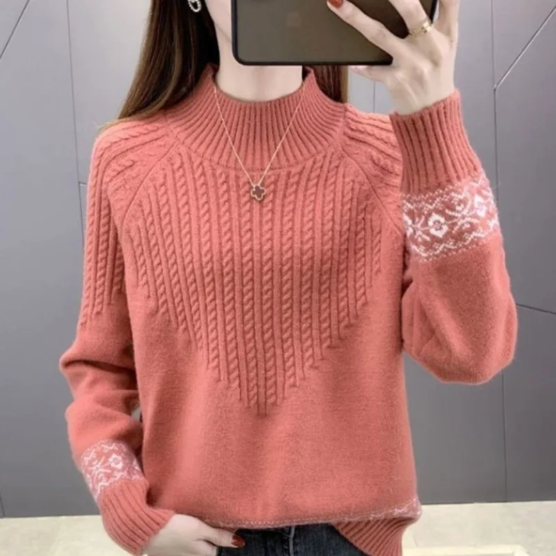 

2022 Autumn Women Pullovers Winter Women Sweater Ladies Long Sleeve Knitted Pullovers Top Loose Thick Femme Pull Jumper