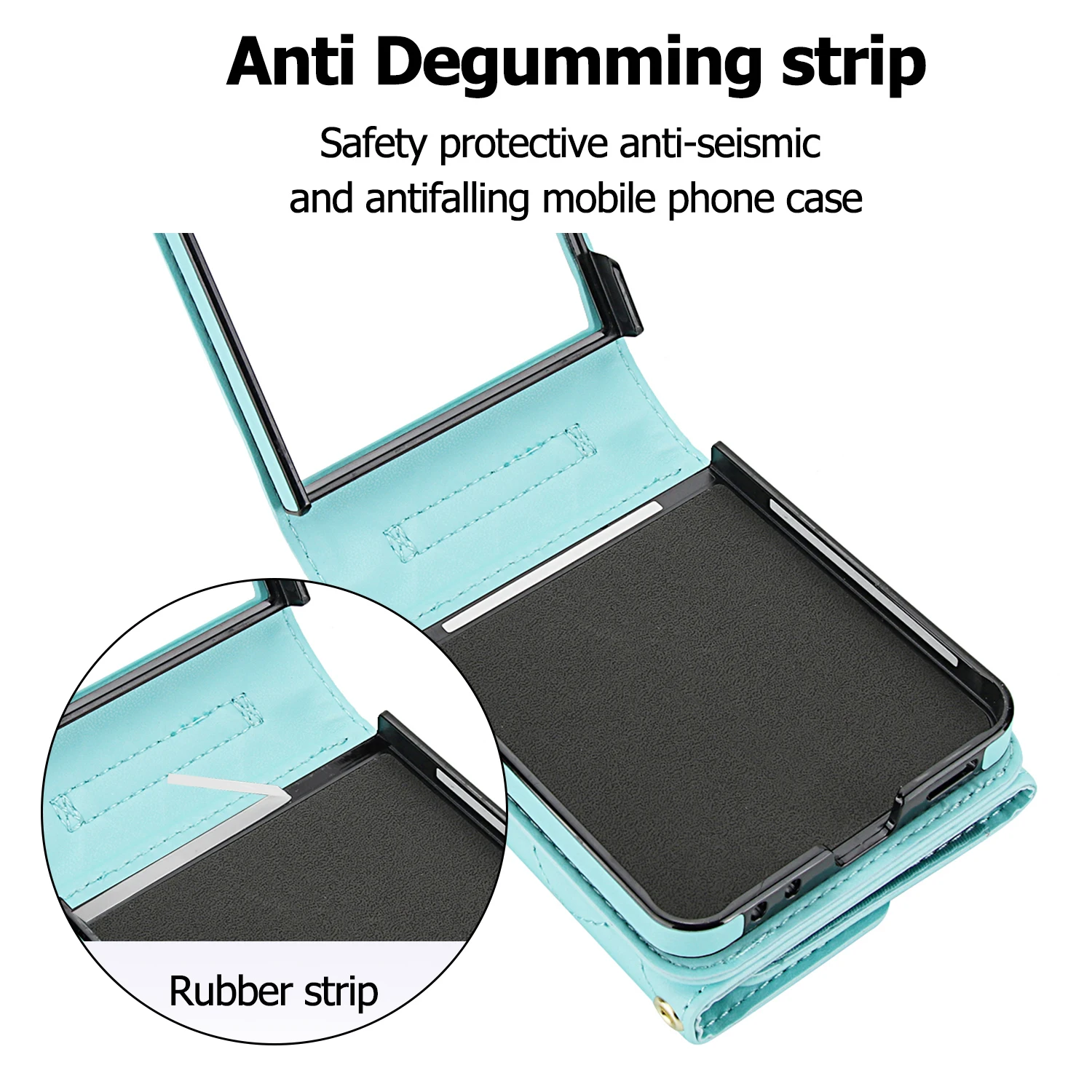 Luxury Foldable Leather Wallet Phone Case with Removable Crossbody Lanyard