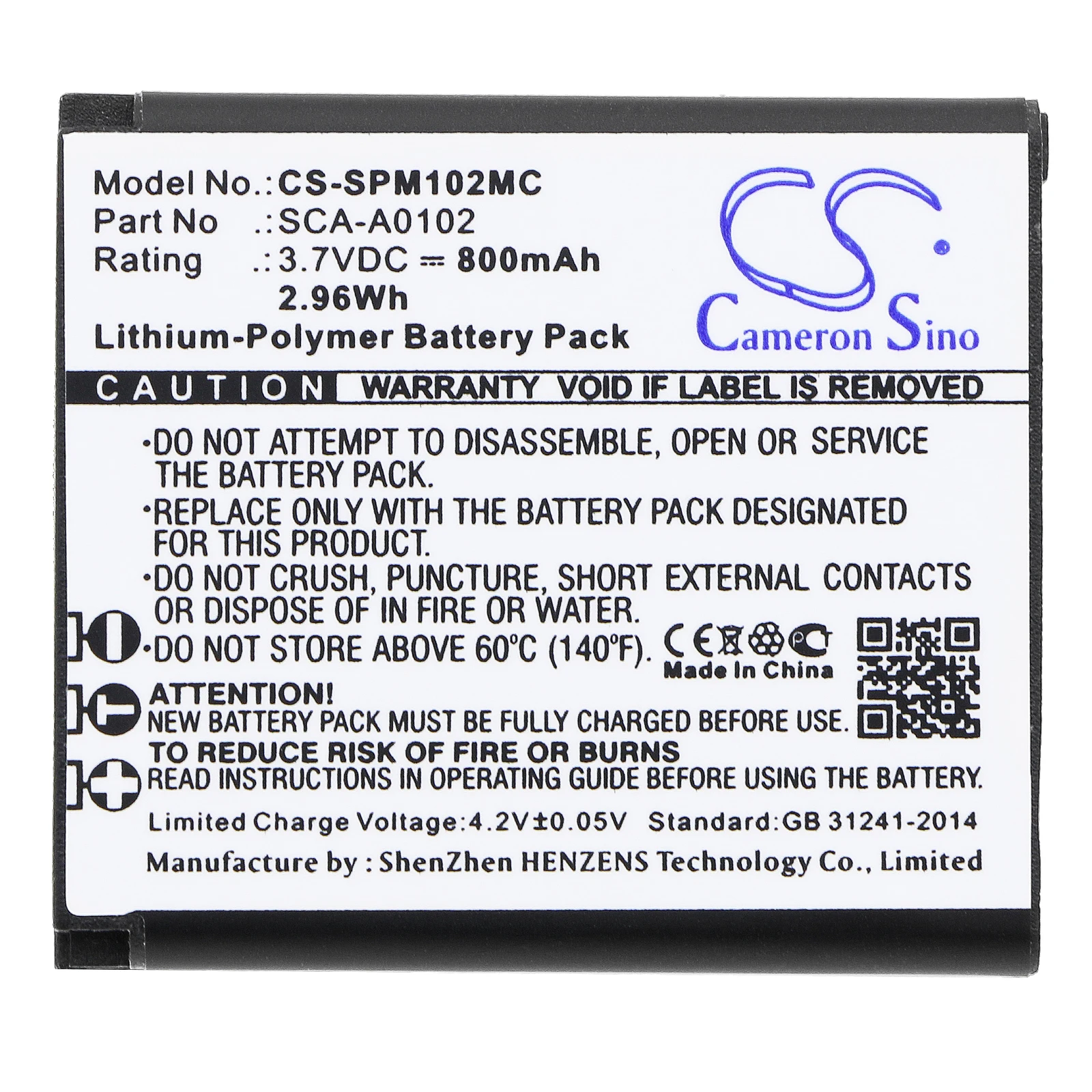 

Cameron Sino 800mAh Camera Battery SCA-A0102 for Sena Sena Prism, Prism Bluetooth Action Camera, SCA10, S7A-SP15