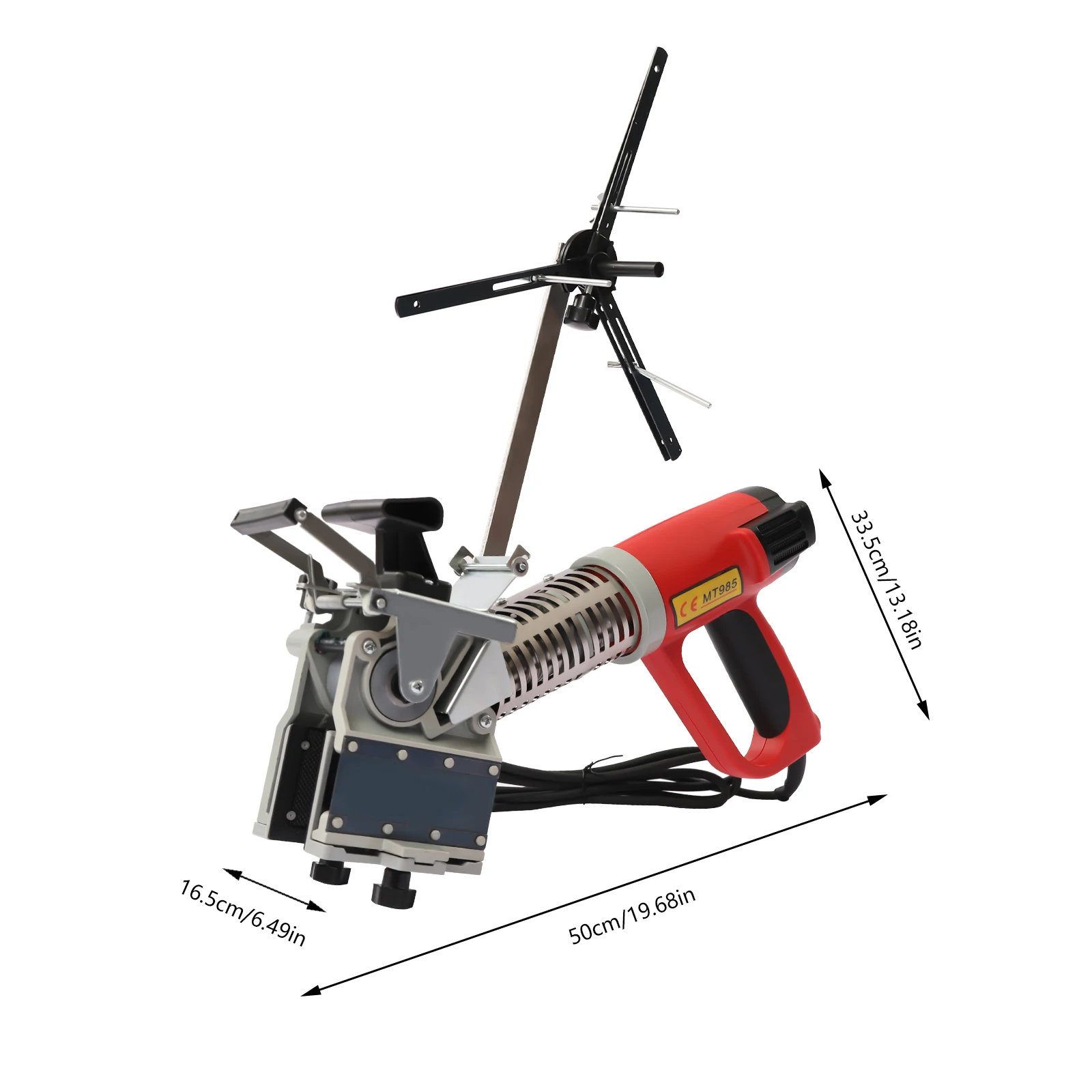 2000W Portable Woodworking Edge Banding Machine,Edge Bander w/Triangle Bracket,3 Adjustable Air Speeds, Adjustable Temperature